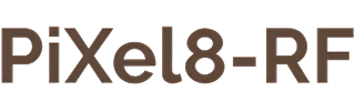 Logo for PiXel8-RF brand design.